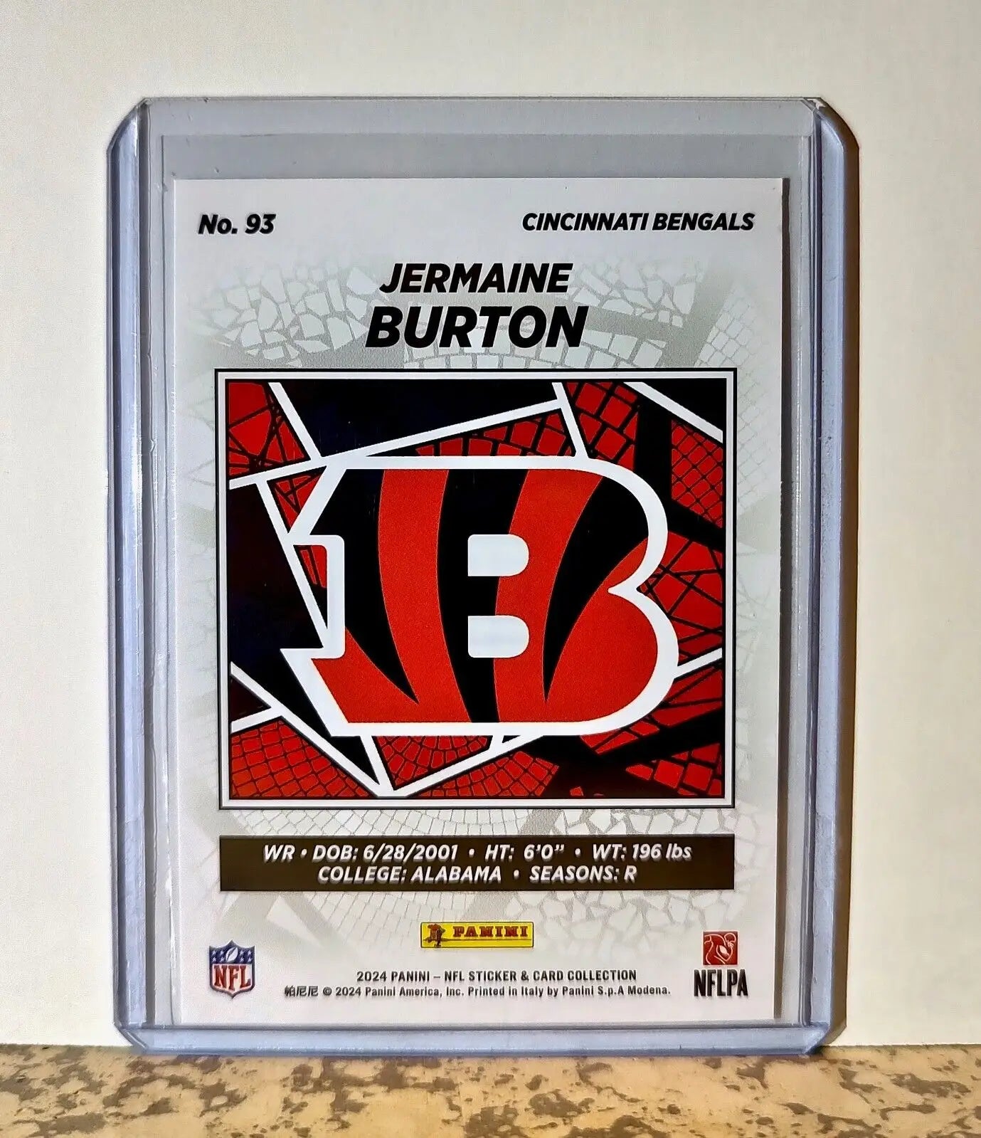 Jermaine Burton 2024 Panini NFL #93 Rookie Sticker Card Cincinnati Bengals - Football Card Single