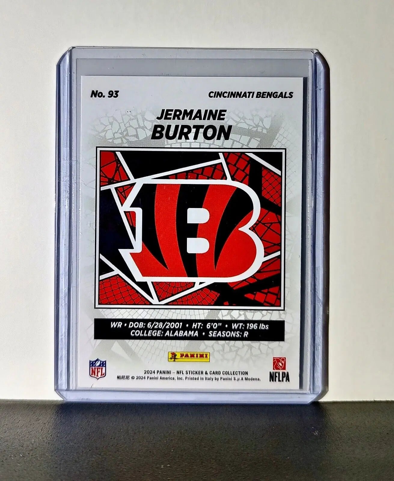 Jermaine Burton 2024 Panini NFL #93 Sticker Silver Foil Card Cincinnati Bengals - Football Card Single