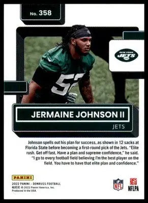 Jermaine Johnson II Rookie 2022 Donruss #358 New York Jets - Football Card Single