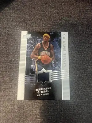Jermaine O’Neal basketball card featuring upper deck ud game jersey nba basketball