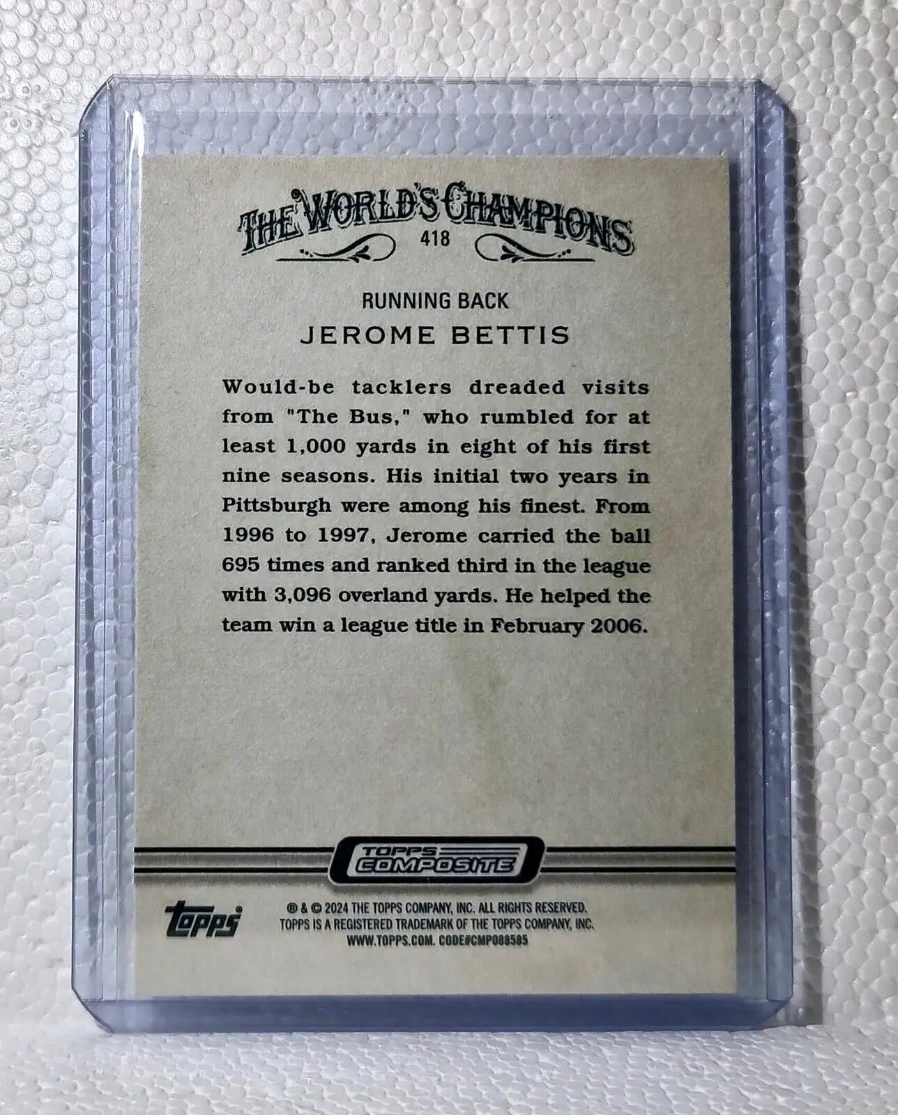 Jerome Bettis 2023 Topps Allen & Ginter NFL #418 Card Pittsburgh Steelers