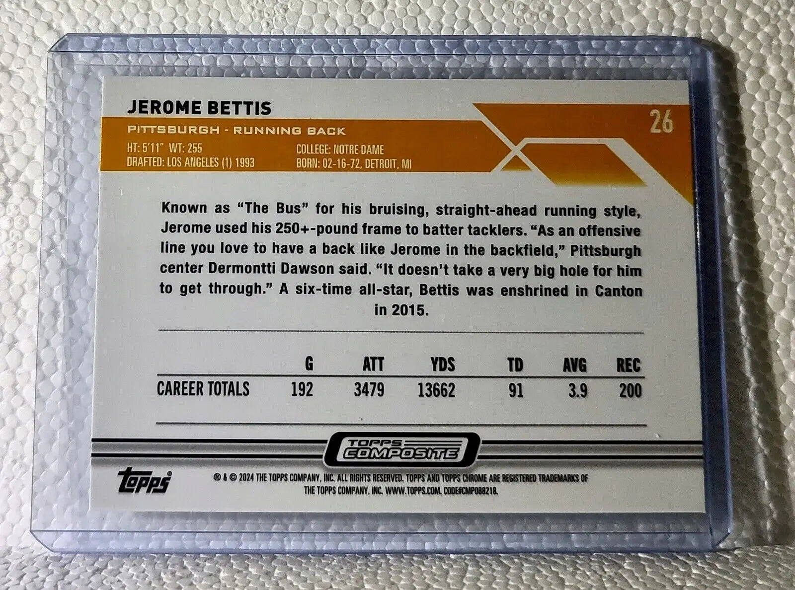 Jerome Bettis 2023 Topps Chrome NFL #26 Football Card Pittsburgh Steelers - Football Card Single