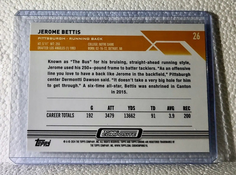 Jerome Bettis 2023 Topps Chrome NFL #26 Football Card Pittsburgh Steelers - Football Card Single