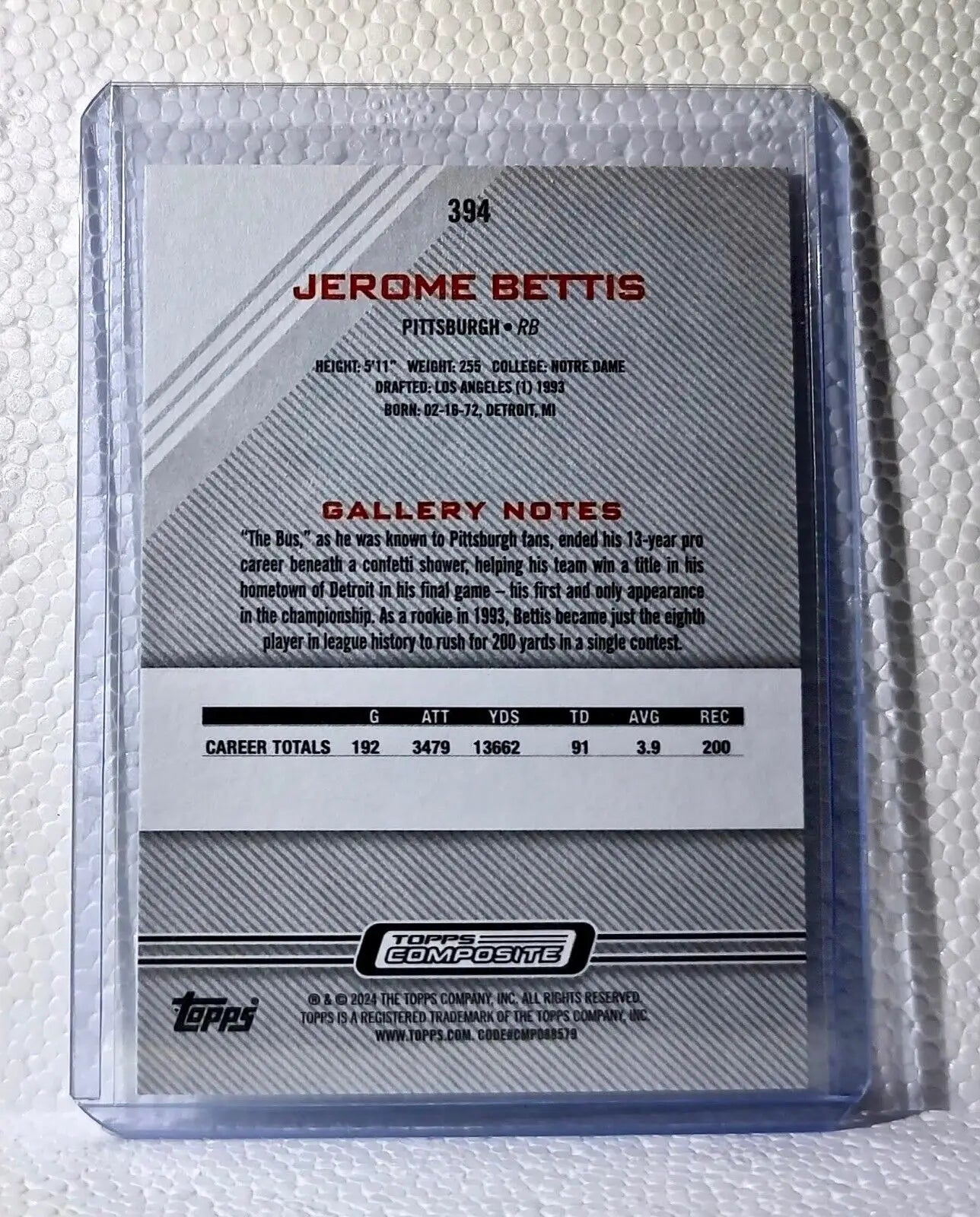 Jerome Bettis 2023 Topps Gallery NFL #394 Football Card Pittsburgh Steelers - Football Card Single
