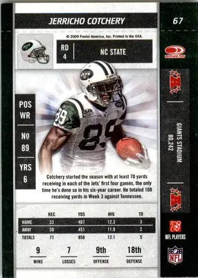 Jerricho Cotchery - 2009 Playoff Contenders - #67 - Football - Football Card Single
