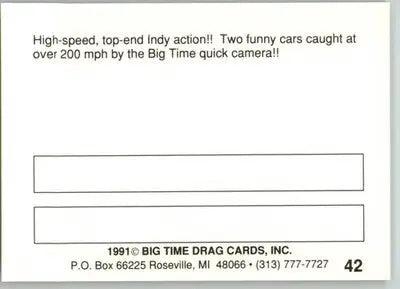 Jerry Caminito / Wyatt Radke - 1991 Big Time Drag - #42 - Racing - Racing Card Single
