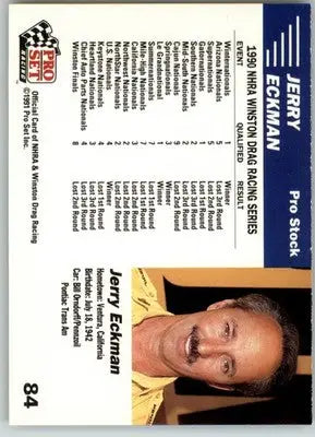 Jerry Eckman’s Car - 1991 Pro Set NHRA - #84 - Racing - Racing Card Single