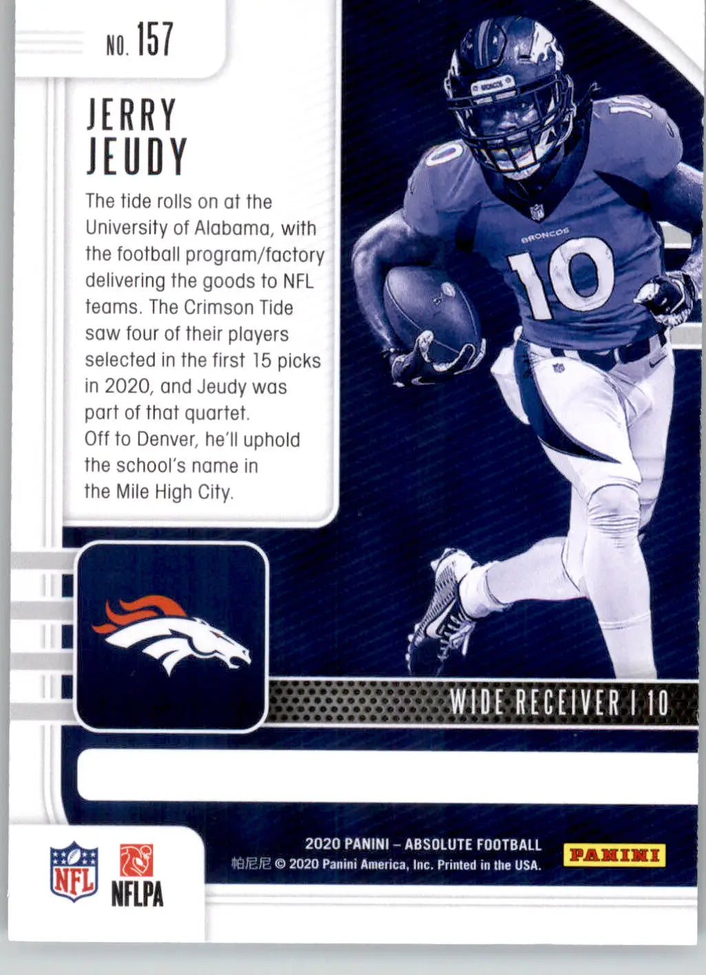 Jerry Jeudy - 2020 Panini Absolute - #157 - Red Rookie Football - Football Card Single