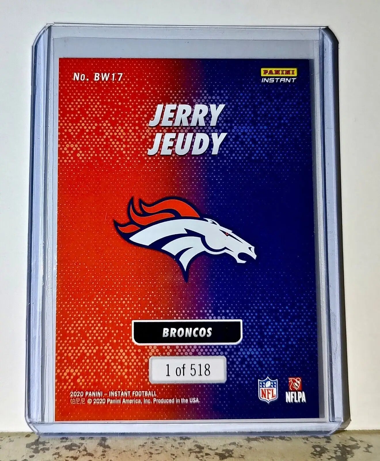 Jerry Jeudy 2020 Panini NFL #17 Black and White Rookies Card Broncos 1 of 518 - Football Card Single