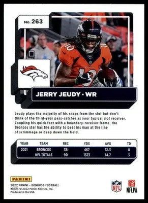 Jerry Jeudy 2022 Donruss #263 Denver Broncos - Football Card Single
