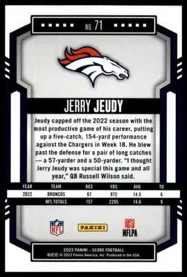 Jerry Jeudy 2023 Score #71 Denver Broncos - Football Card Single