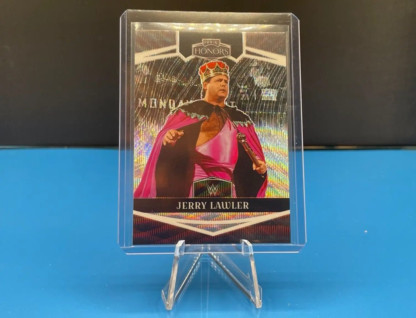 Jerry Lawler trading card in Silver Wave Prizm from 2023 Panini WWE Chronicles