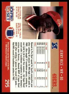 Jerry Rice 1990 Pro Set #295 San Francisco 49ers - Football Card Single