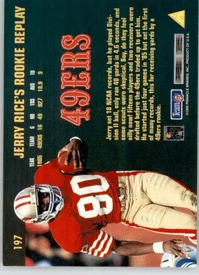 Jerry Rice - 1995 Pinnacle Club Collection - #197 - Football - Football Card Single