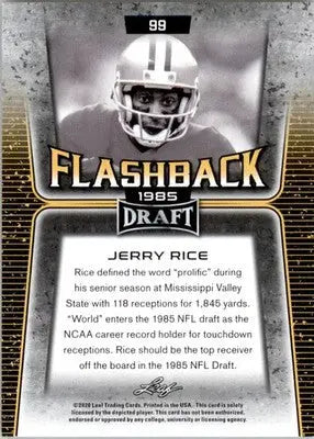 Jerry Rice - 2020 Leaf Draft - #99 - Gold Football - Football Card Single
