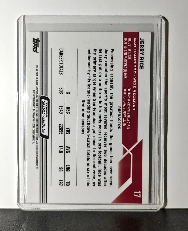 Jerry Rice 2023 Topps Chrome Refractor NFL #17 Card San Francisco 49ers