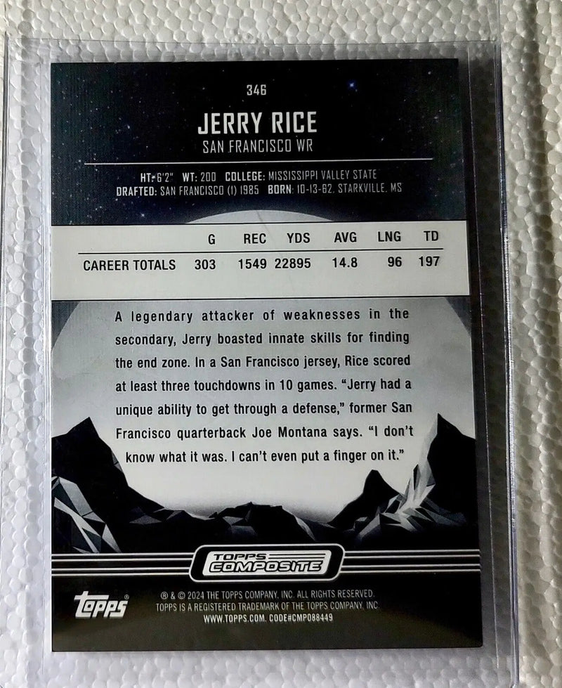 Jerry Rice 2023 Topps Midnight NFL #346 Football Card San Francisco 49ers