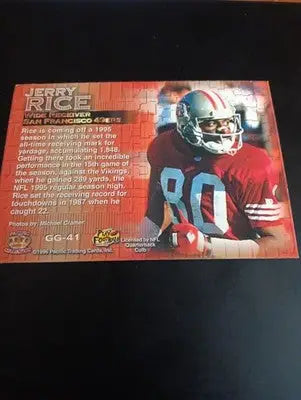 Jerry Rice Oversized - 1996 Pacific Gridiron Gems #GG41. 49ers. EX+ - Football Card Single