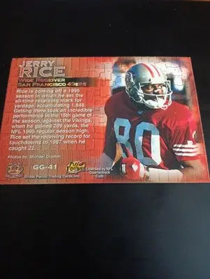 Jerry Rice Oversized - 1996 Pacific Gridiron Gems #GG41. 49ers. EX+ - Football Card Single