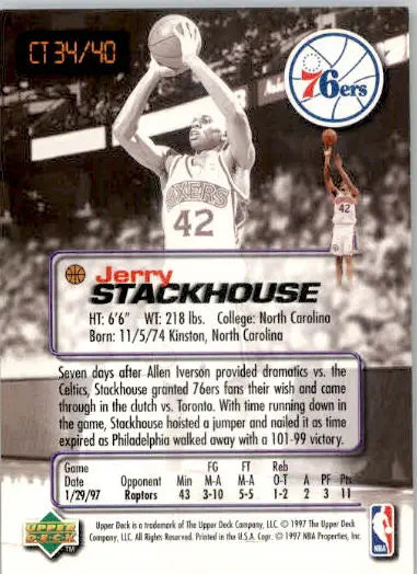 Jerry Stackhouse - 1997 Upper Deck Nestle Crunch Time - #CT34 - Basketball - Basketball Card Single