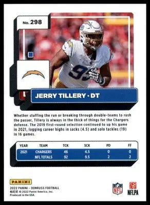 Jerry Tillery 2022 Donruss #298 Los Angeles Chargers - Football Card Single