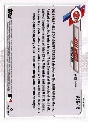 Jesse Winker 2021 Topps Update 2021 MLB All-Stars #ASG-16 Cincinnati Reds - Baseball Card Single