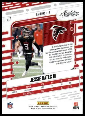 Jessie Bates III 2024 Panini Absolute Green #7 Atlanta Falcons - Football Card Single