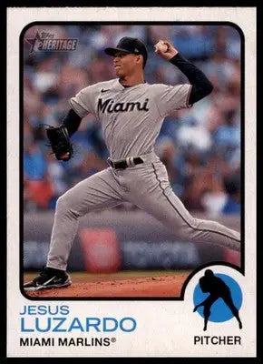 Jesus Luzardo 2022 Topps Heritage #85 Miami Marlins - Baseball Card Single