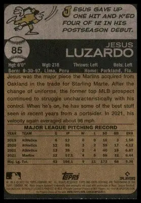 Jesus Luzardo 2022 Topps Heritage #85 Miami Marlins - Baseball Card Single
