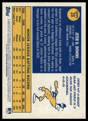 Jeter Downs 2019 Topps Heritage Minor League #39 Rancho Cucamonga Quakes - Baseball Card Single