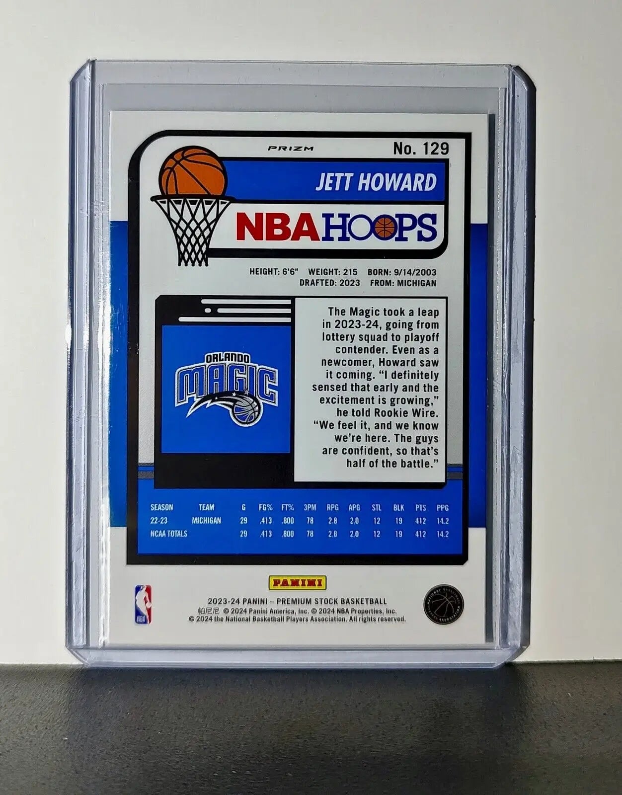 Jett Howard 2023-24 Panini Premium NBA Hoops #129 Rookie Pulsar Prizm Magic - Basketball Card Single