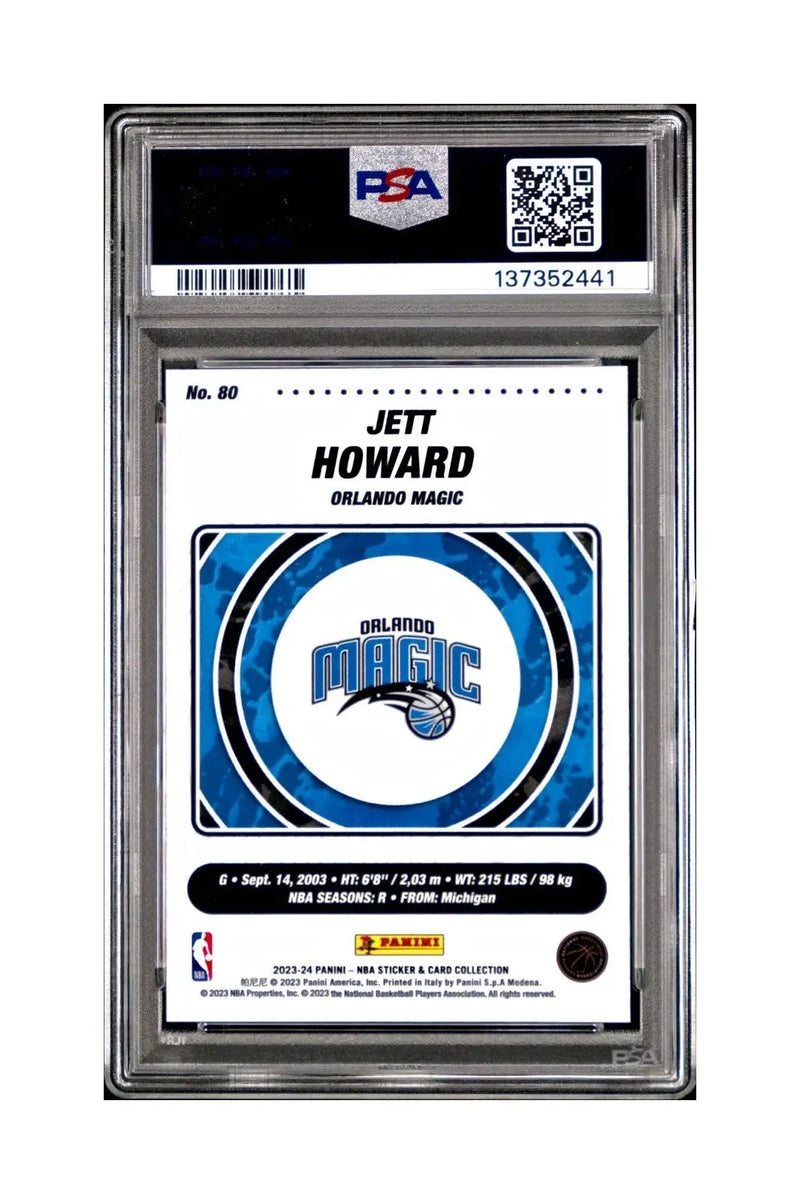 Jett Howard 2023-24 Sticker 005/050 Orange Foil 80 PSA 7 NM - Other