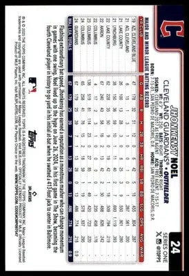 Jhonkensy Noel Rookie 2025 Topps #24 Cleveland Guardians - Baseball Card Single