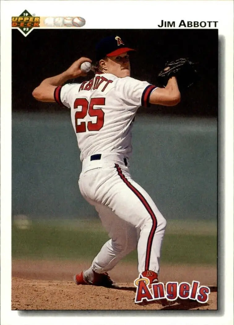 Jim Abbott 1992 Upper Deck MLB #325 Baseball Card California Angels