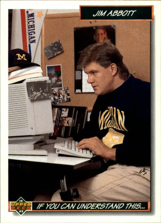 Jim Abbott 1992 Upper Deck MLB #78 Baseball Card California Angels - Baseball Card Single