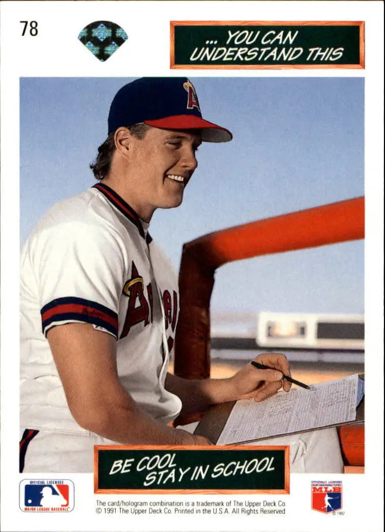 Jim Abbott 1992 Upper Deck MLB #78 Baseball Card California Angels