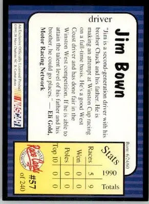 Jim Bown - 1991 Maxx Update - #57 - Racing - Racing Card Single