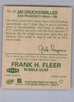 Jim Druckenmiller - 1997 Fleer Goudey II - #59 - RC Football - Football Card Single