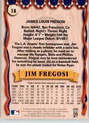 Jim Fregosi - 1993 Ted Williams - #18 - Baseball - Baseball Card Single