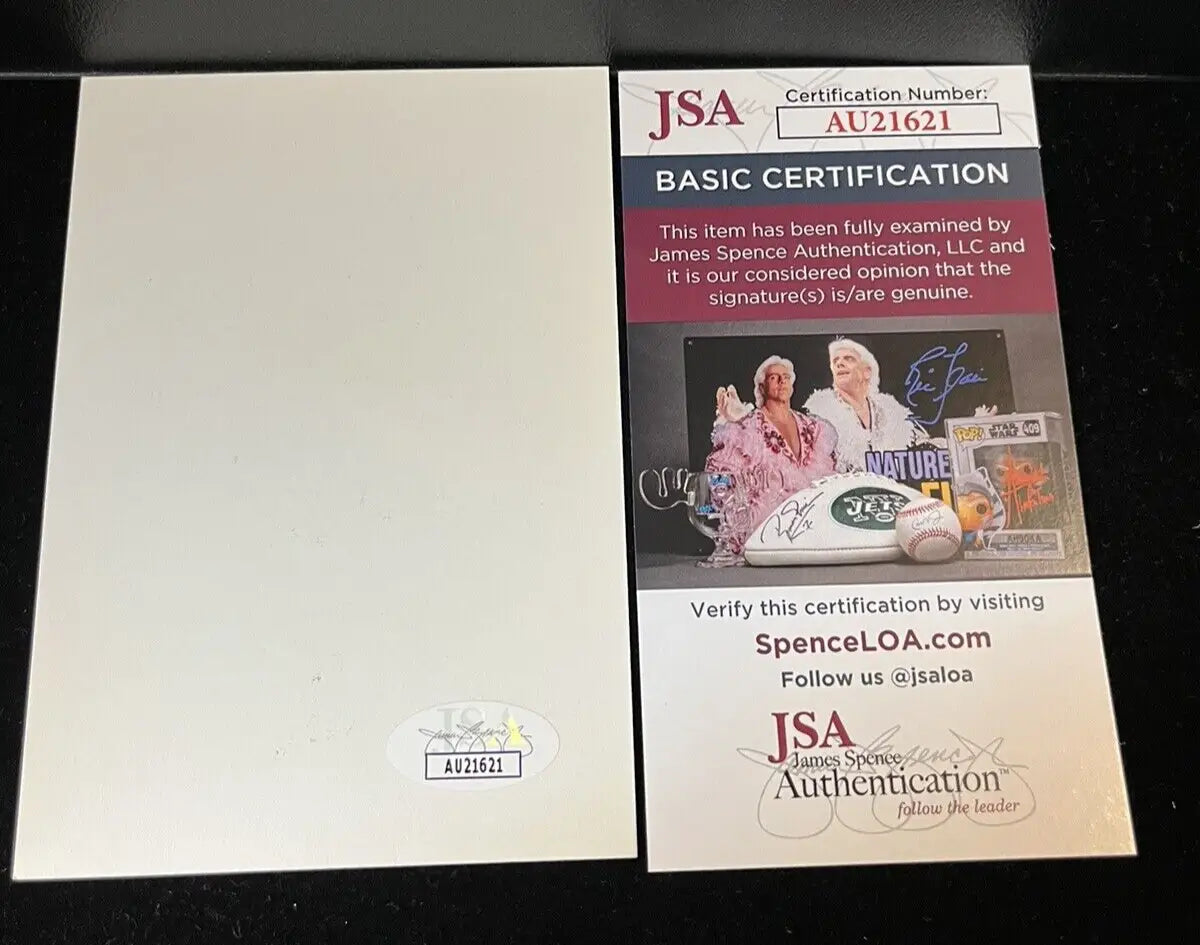 Autographed Jimmy Wynn trading card with JSA certification and memorabilia from Flair and Hogan