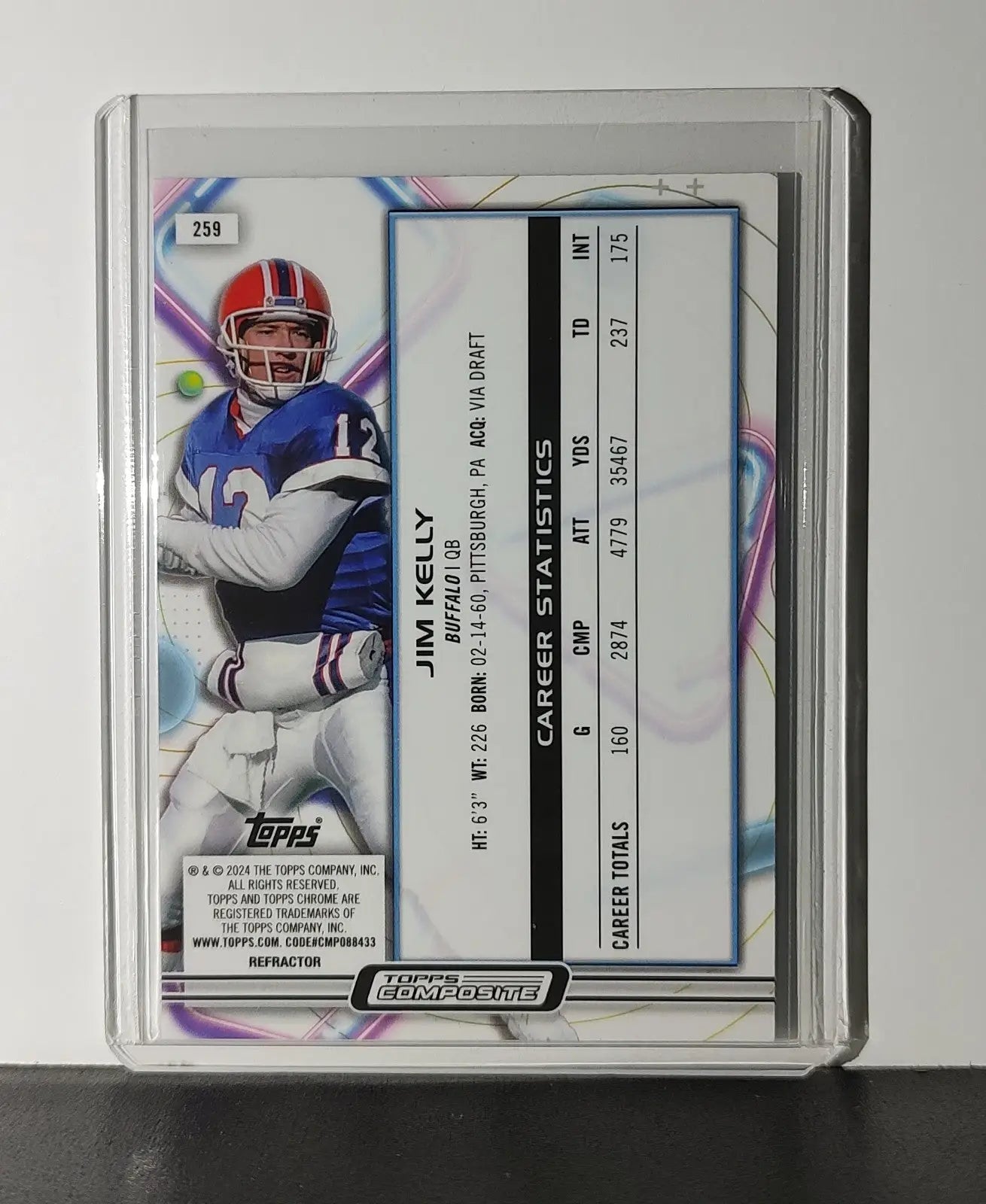 Jim Kelly 2023 Topps Chrome Cosmic NFL #259 Refractor Card Buffalo Bills - Football Card Single