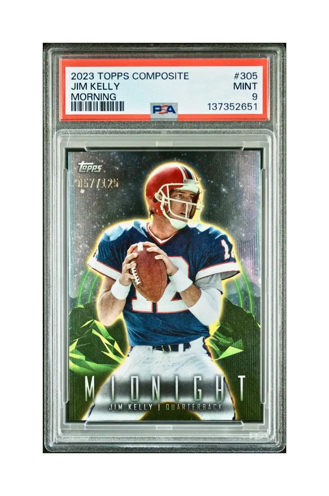 Jim Kelly 2023 Topps Midnight Morning Parallel 057/125 #305 PSA 9 Mint
