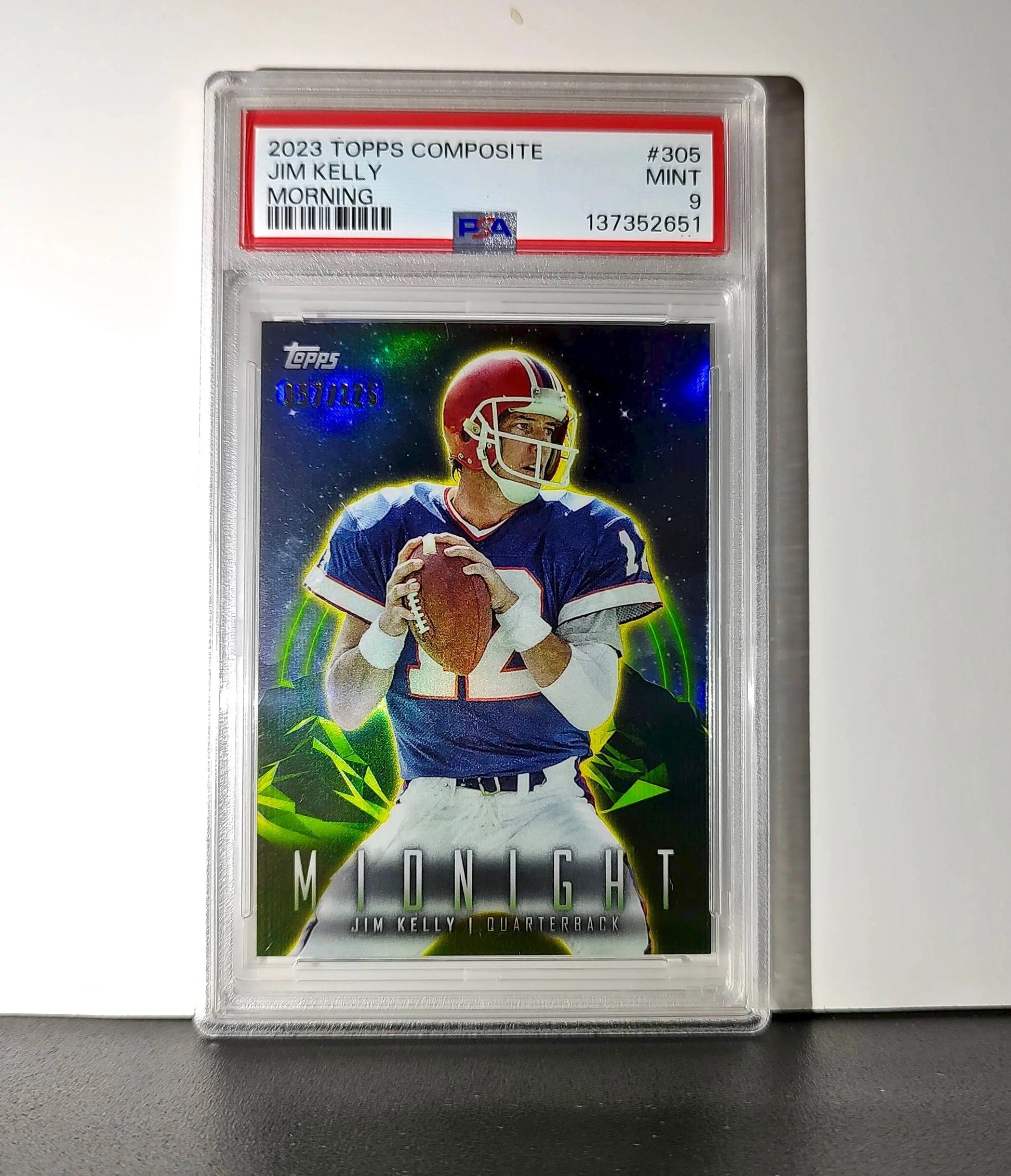 Jim Kelly 2023 Topps Midnight Morning Parallel 057/125 #305 PSA 9 Mint