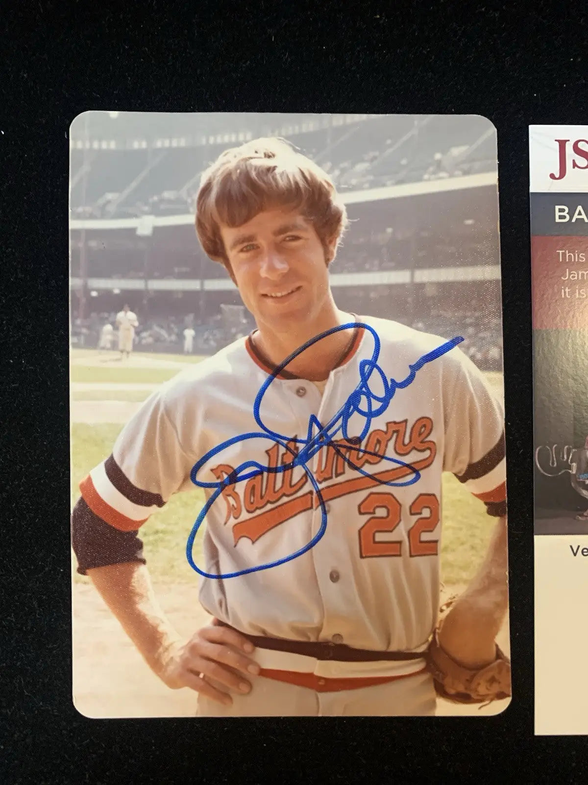 Jim Palmer autographed baseball card from Baltimore Orioles trading cards collection