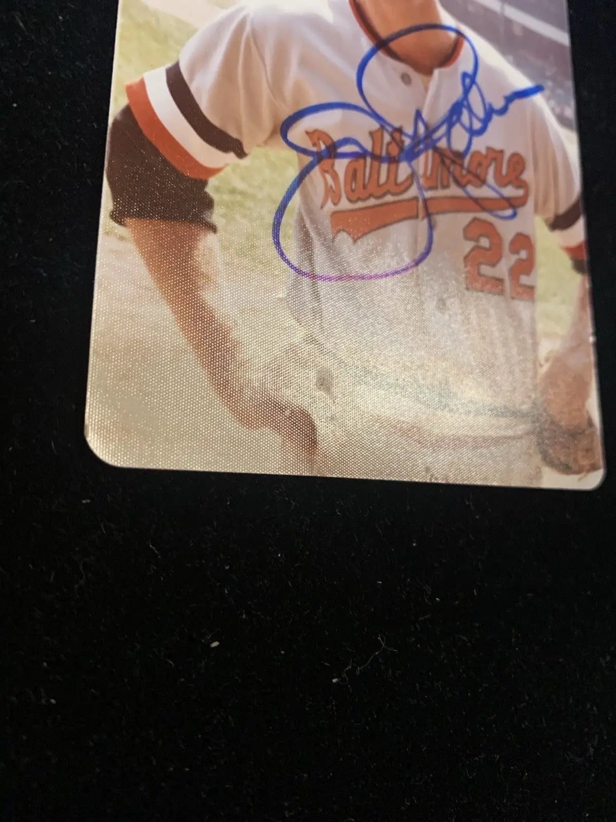 Jim Palmer autographed baseball card from Baltimore Orioles trading cards collection
