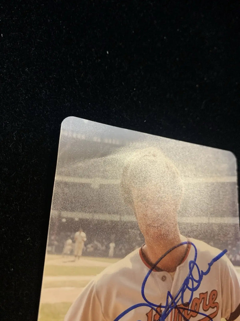 Jim Palmer Baltimore Orioles signed trading card in a 3x5 photo with JSA authentication