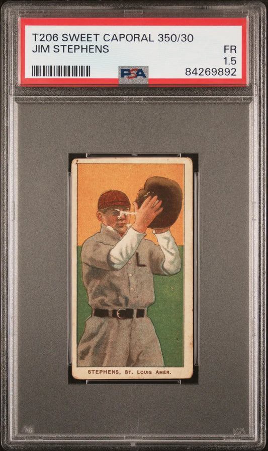 Jim Stephens 1909-11 T206 Sweet Caporal 350/30 PSA 1.5 Fair - Baseball Card Single