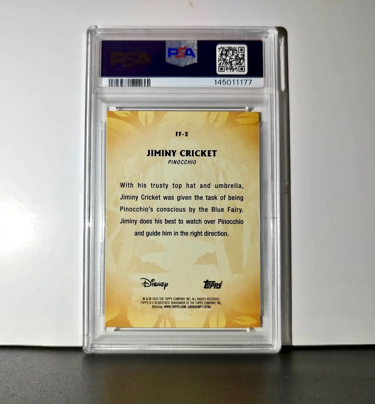 Jiminy Cricket 2025 Topps Disney #FF-2 Furry Friends Card Pinocchio PSA 9 - Non-Sports Card Single