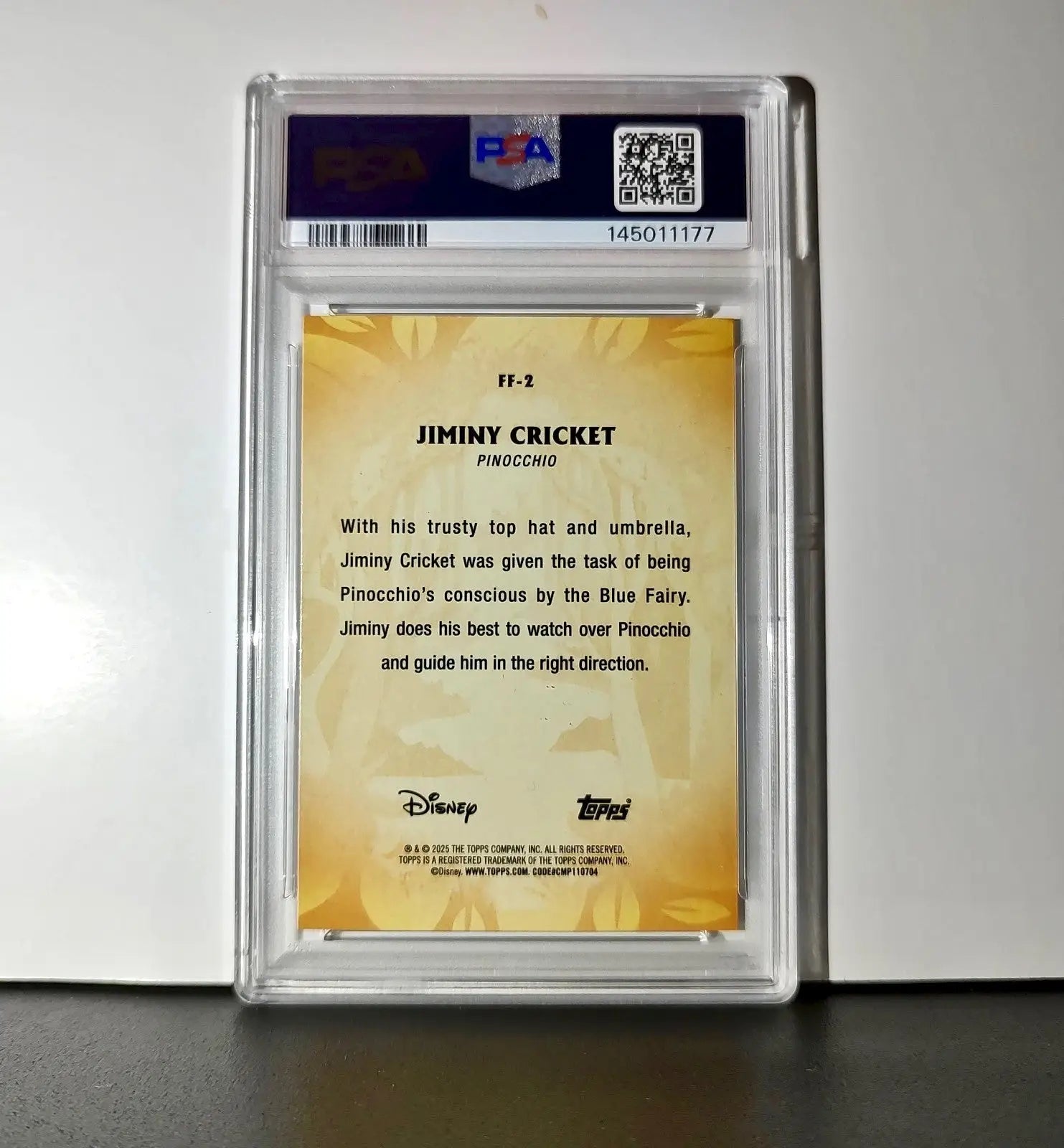 Jiminy Cricket 2025 Topps Disney #FF-2 Furry Friends Card Pinocchio PSA 9 - Non-Sports Card Single