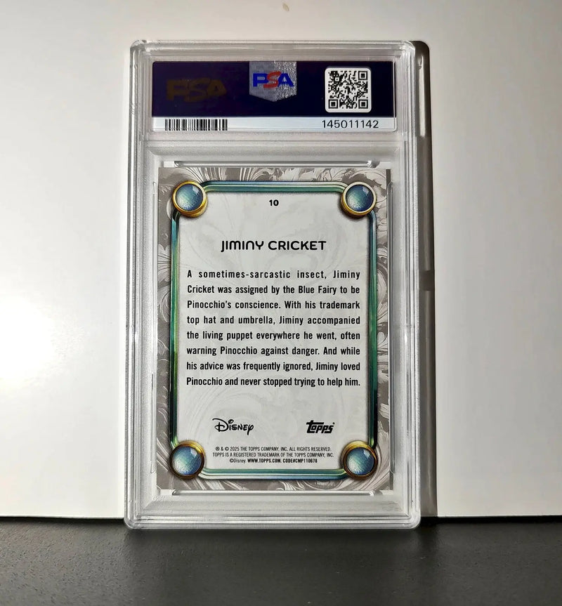 Jiminy Cricket 2025 Topps Disney Wonder #10 Winter Variant Card Pinocchio PSA 9 - Non-Sports Card Single